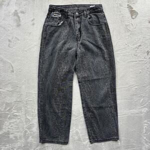 Dazy Confident Leopard Print Jeans Women's Size M Wide Leg High Rise Denim Pants